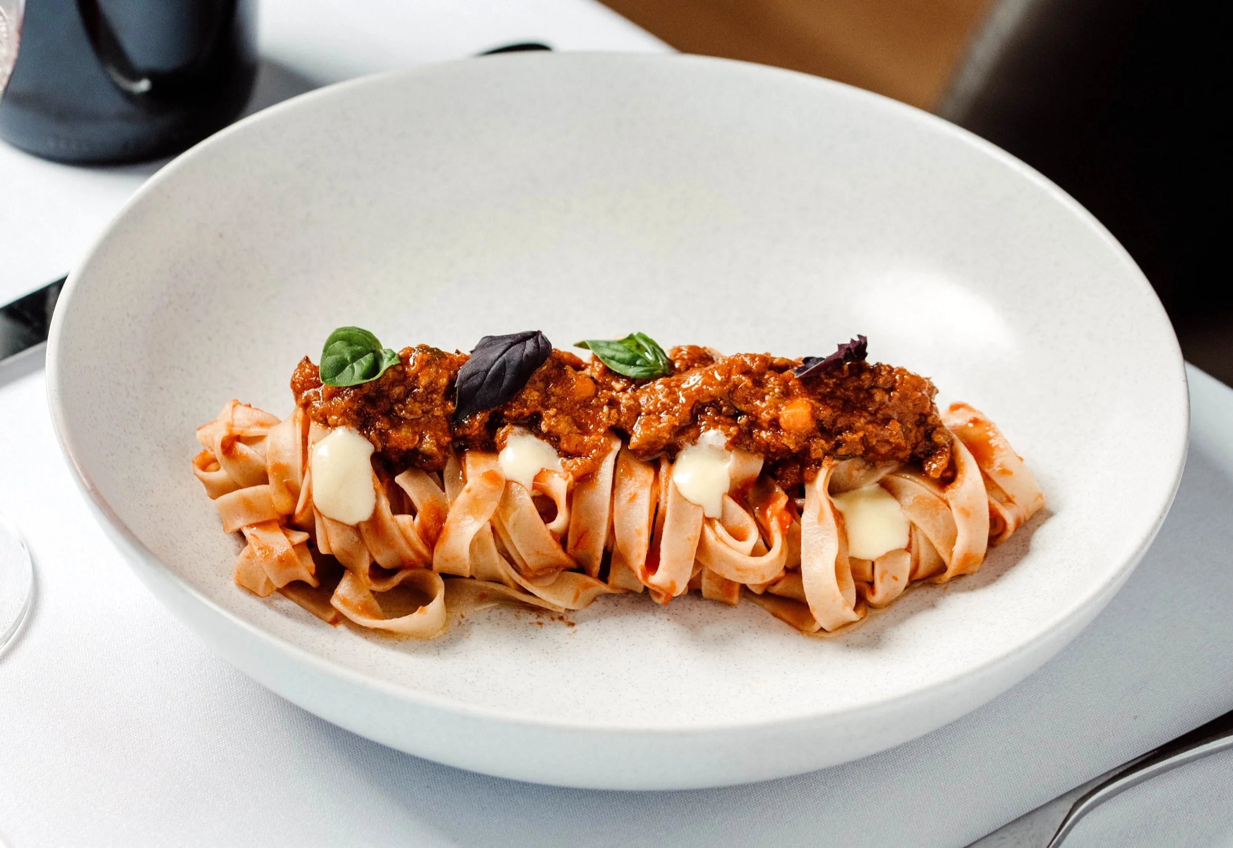 Tagliatelle, ragù, Parmigiano Reggiano cream by Sicily Chef