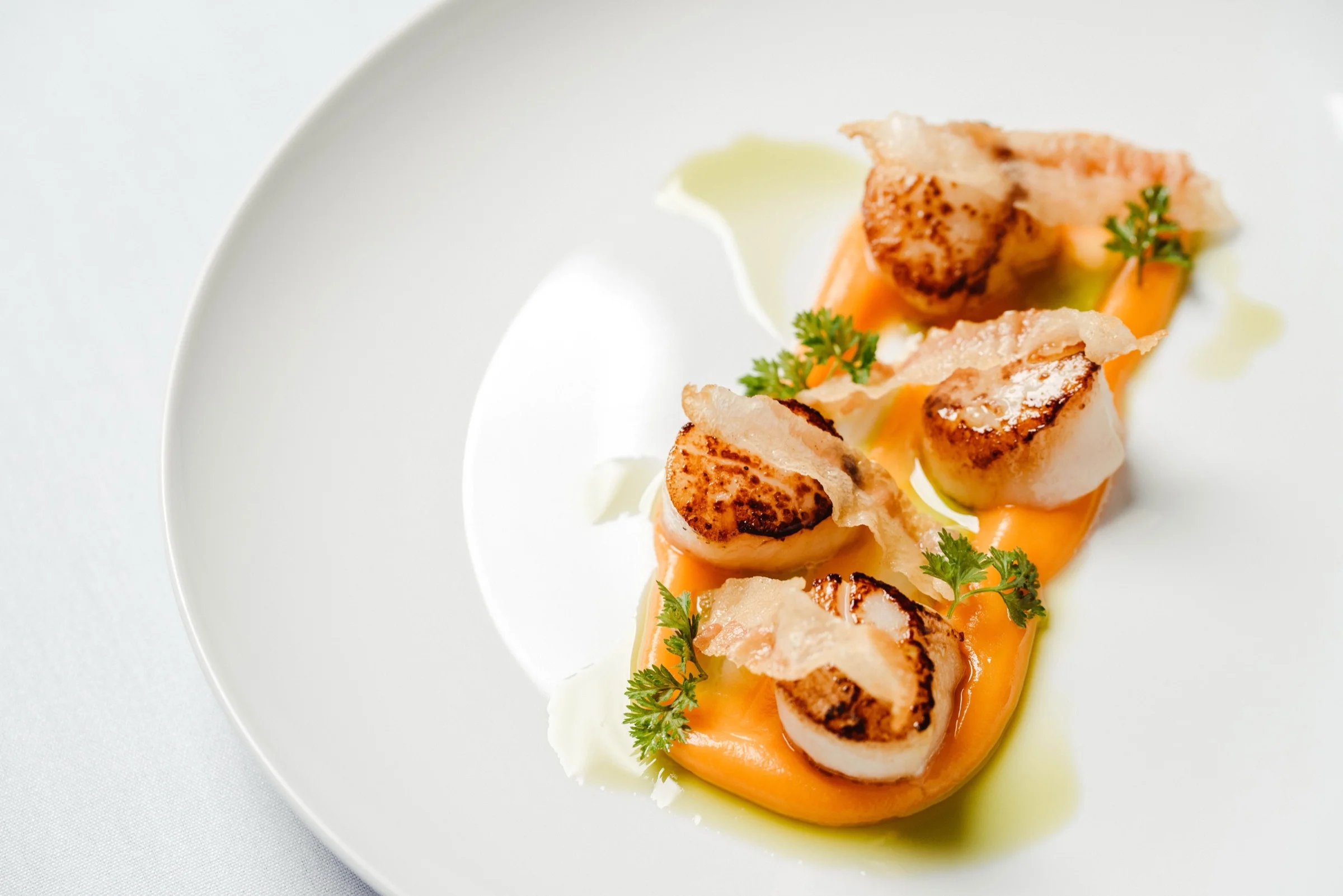Scallops, sweet potato, guanciale by Sicily Chef